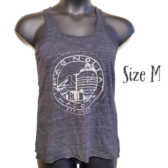 Magnolia Silos in Waco, TX, Gray racerback tank top, size Medium - Picture 1 of 4